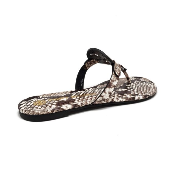 Tory Burch Embossed Leather Sandals in Warm Roccia - Picture 5 of 11